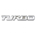 Sticker Badge 3D TURBO Chromé Argenté – Emblème Lettres Relief Autocollant Turbo Voiture Moto – Badge Tuning Racing