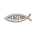 Sticker Badge 3D Poisson Jesus Chromé – Emblème Ichthus Relief Autocollant Chrétien Voiture Moto – Badge Religieux