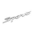 Sticker Badge 3D Sport Cursive Chromé Argenté – Emblème Écriture Script Relief Autocollant Sport Voiture Moto – Badge Tuning