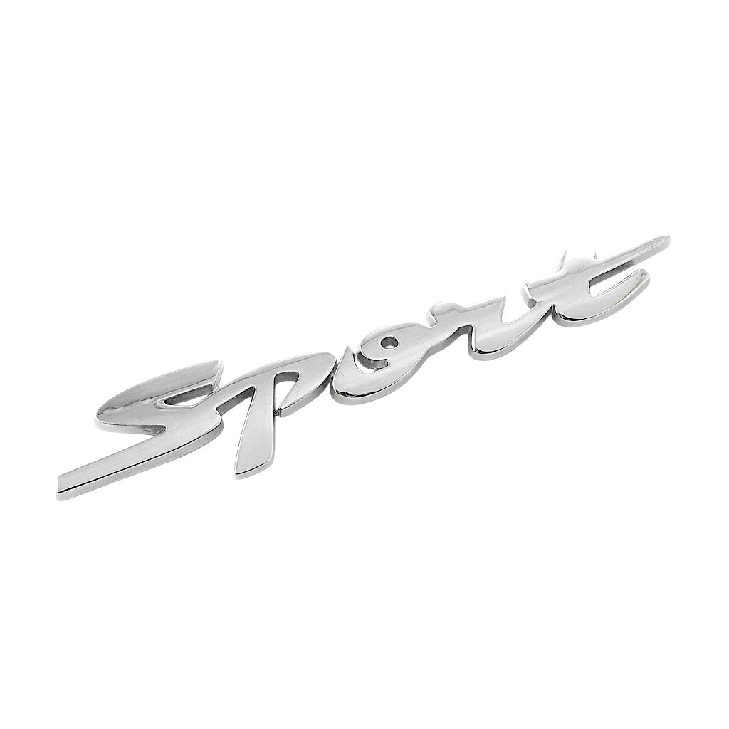 Sticker Badge 3D Sport Cursive Chromé Argenté – Emblème Écriture Script Relief Autocollant Sport Voiture Moto – Badge Tuning