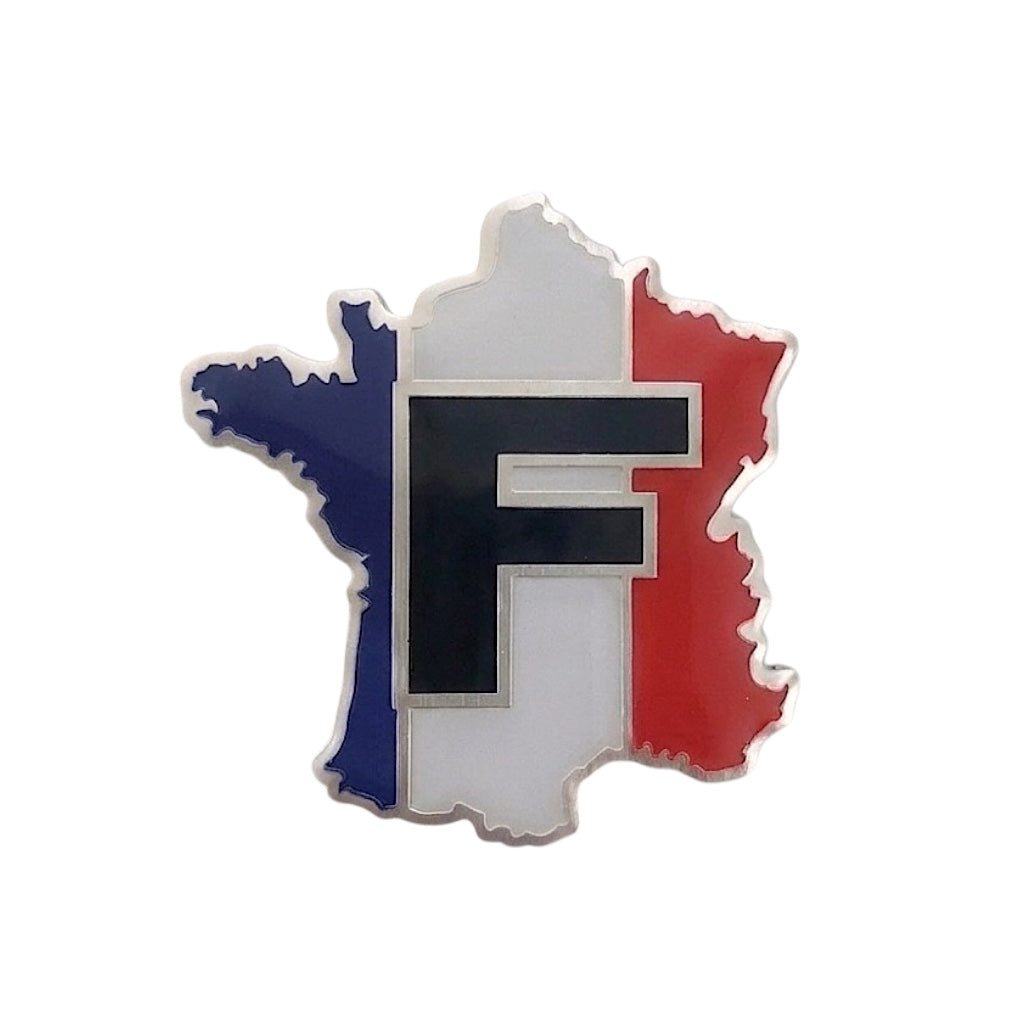 Sticker Autocollant Carte de France Drapeau – Badge Aluminium Lettre F Bleu Blanc Rouge – Sticker France Voiture Moto