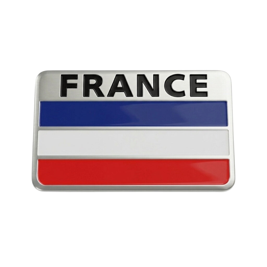 Sticker Autocollant Drapeau France – Badge Aluminium Relief Bleu Blanc Rouge – Sticker France Voiture Moto